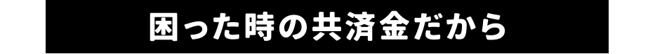 困った時の共済金だから