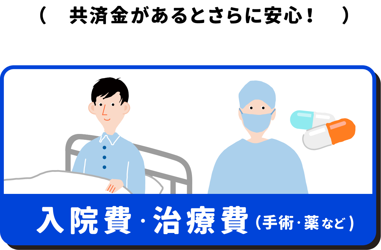 （共済金があるとさらに安心！）入院費・治療費（手術・薬など)