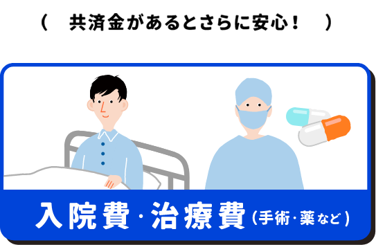 （共済金があるとさらに安心！）入院費・治療費（手術・薬など)